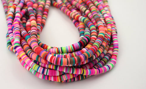 4mm vinyl Heishi beads rainbow polymer clay beads